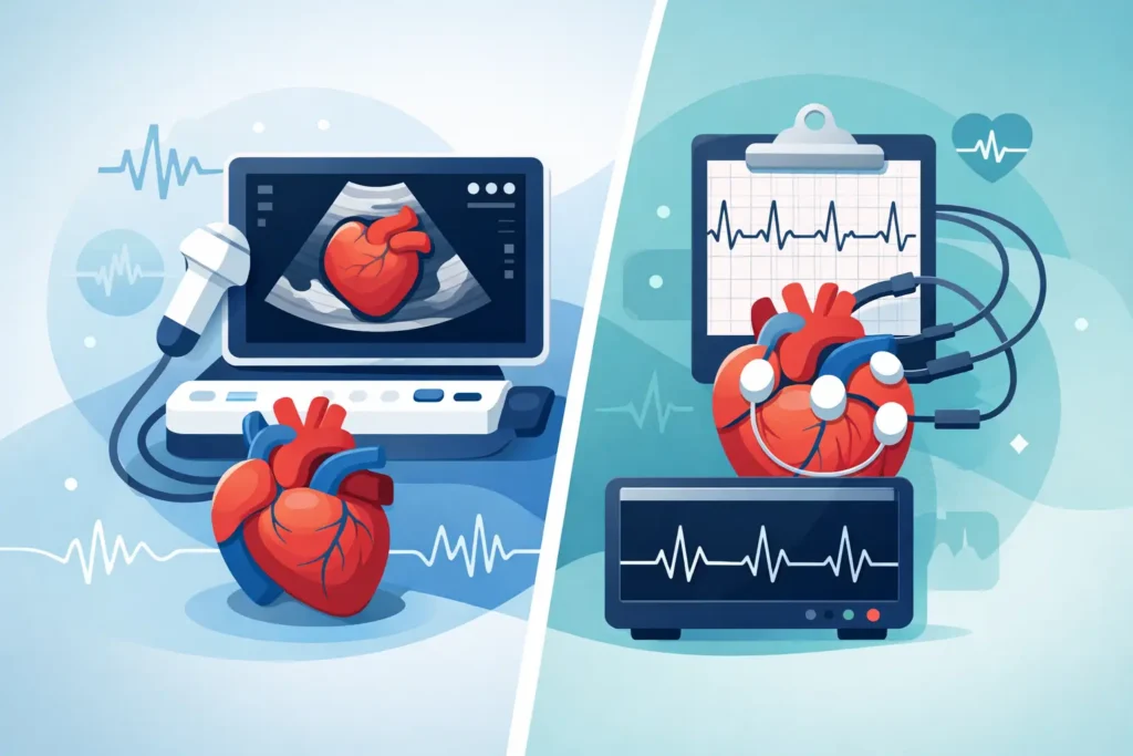 Ecografie cardiacă versus EKG: ce arată fiecare