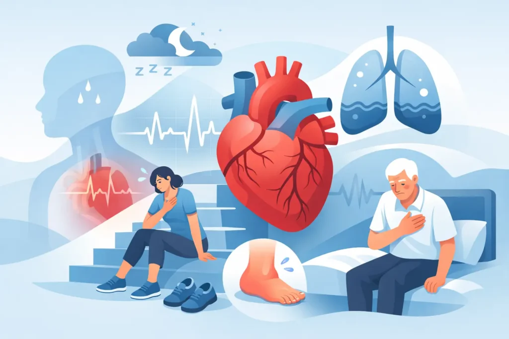 Simptome insuficiență cardiacă ușoară